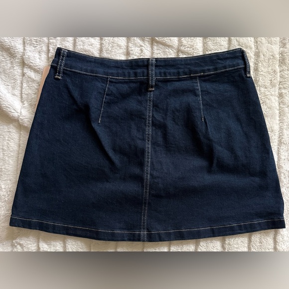 Sincerely Jules Denim Zip Up Mini Skirt Blue Women's 28W Casual Stretchy - Picture 3 of 5